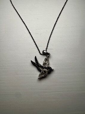 Kay Jewelers Pave Swallow Black Onyx & Black Diamond Necklace